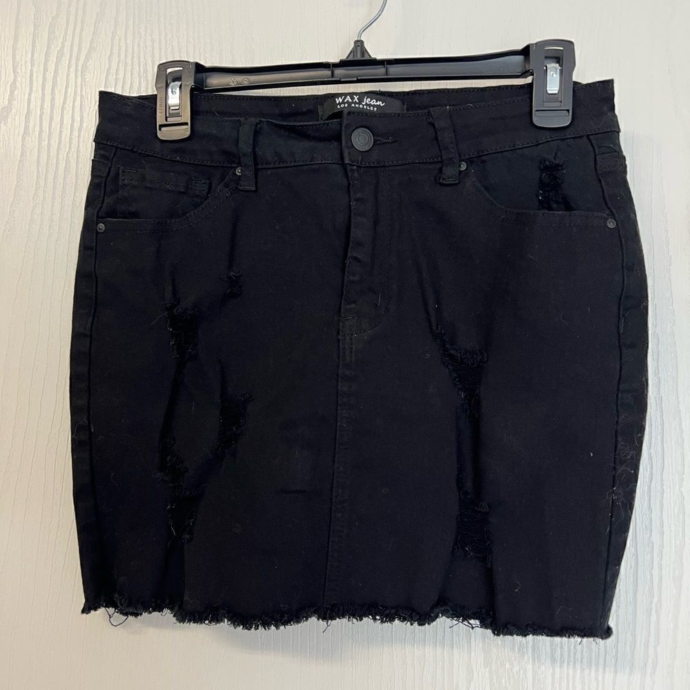 Wax Jean Skirt